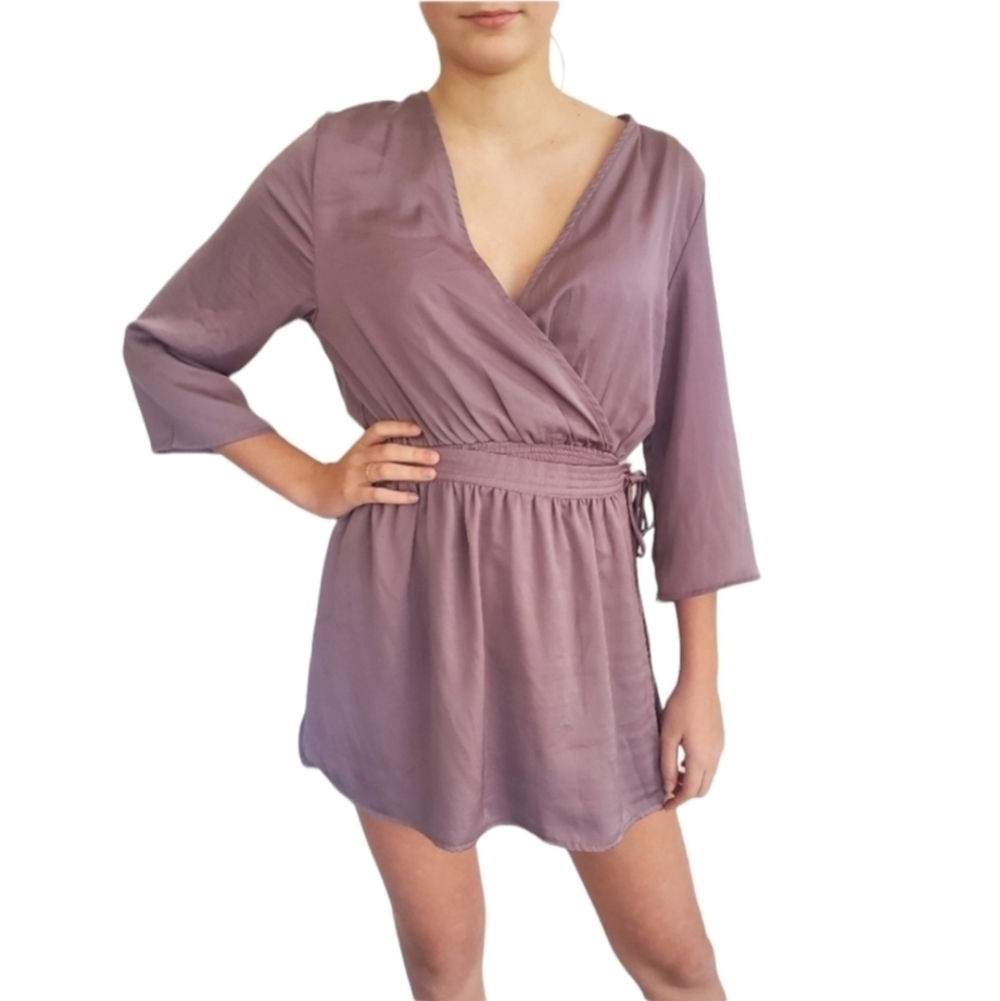 Princess Polly Lavender Gray Skort Romper - Picture 2 of 9
